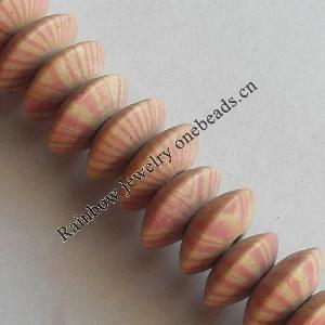 Wooden Jewelry Beads, Rondelle 14x6mm, Length:19.6 Inch, Sold per Inch Strand