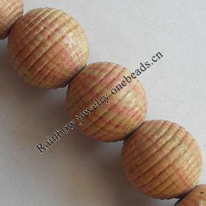Wooden Jewelry Beads, Round 20mm, Length:19.6 Inch, Sold per Inch Strand