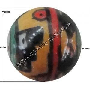 Porcelain beads, Round 8mm Hole:1mm, Sold by Bag