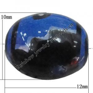 Porcelain beads, Oval 12x10mm Hole:1mm, Sold by Bag