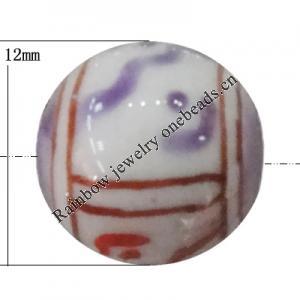 Porcelain beads, Round 12mm Hole:1mm, Sold by Bag