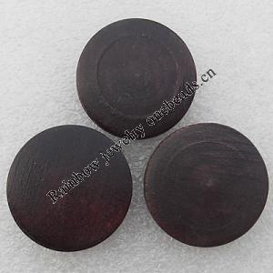 Wooden Jewelery Beads, Flat Round 30mm Hole:2mm, Sold by PC