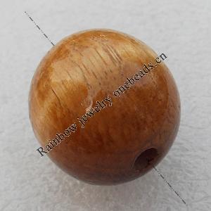 Wooden Jewelery Beads, Round 20mm Hole:6mm, Sold by PC