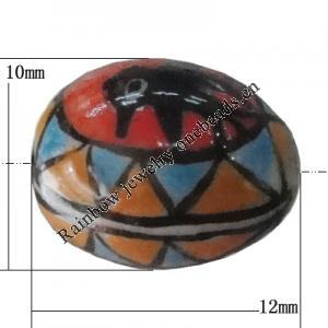 Porcelain beads, Oval 12x10mm Hole:1mm, Sold by Bag