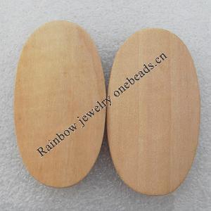Wooden Jewelery Beads, Flat Oval 52x30mm, Sold by PC