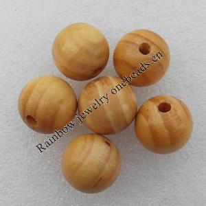 Wooden Jewelery Beads, Round 12mm Hole:3mm, Sold by PC