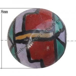 Porcelain beads, Round 8mm Hole:1mm, Sold by Bag