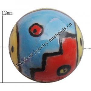 Porcelain beads, Round 12mm Hole:1mm, Sold by Bag