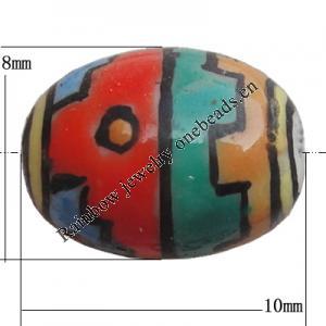 Porcelain beads, Oval 10x8mm Hole:1mm, Sold by Bag