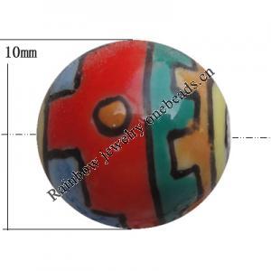 Porcelain beads, Round 10mm Hole:1mm, Sold by Bag