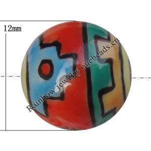 Porcelain beads, Round 12mm Hole:1mm, Sold by Bag