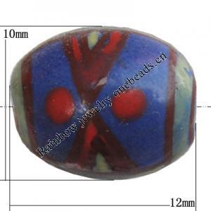 Porcelain beads, Oval 12x10mm Hole:1mm, Sold by Bag