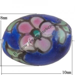 Porcelain beads, Oval 10x8mm Hole:1mm, Sold by Bag