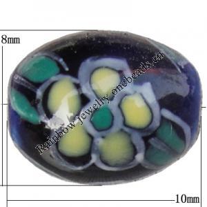 Porcelain beads, Oval 10x8mm Hole:1mm, Sold by Bag