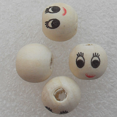 Wooden Jewelery Beads, Round 11x12mm Hole:3mm, Sold by PC