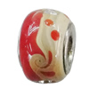 Handmade European Style Lampwork Beads With Platinum Color Copper Core And Rhinestone, 10x14mm Hole:5mm, Sold by PC