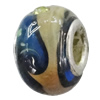 Handmade European Style Lampwork Beads With Platinum Color Copper Core And Rhinestone, 10x14mm Hole:5mm, Sold by PC