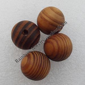 Wooden Jewelery Beads, Round 8mm Hole:3mm, Sold by PC