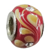 Handmade European Style Lampwork Beads With Platinum Color Copper Core And Rhinestone, 10x14mm Hole:5mm, Sold by PC