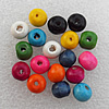 Wooden Jewelery Beads, Mix Color, Round 9x10mm Hole:3mm, Sold by Bag