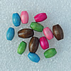 Wooden Jewelery Beads, Mix Color, Round 10x6mm Hole:1mm, Sold by Bag