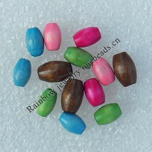 Wooden Jewelery Beads, Mix Color, Round 15x7mm Hole:2mm, Sold by Bag