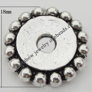 Spacer Zinc Alloy Jewelry Findings Lead-free, 18x18mm, Hole:3mm, Sold by Bag