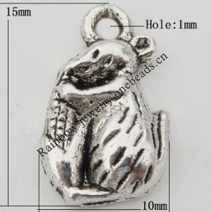 Pendant Zinc Alloy Jewelry Findings Lead-free, 15x10mm Hole:1mm, Sold by Bag