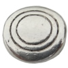 Bead Zinc Alloy Jewelry Findings Lead-free, Flat Round 13x13mm, Hole:2mm, Sold by Bag