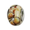 Handmade European Style Lampwork Beads With Platinum Color Copper Core And Rhinestone, 10x14mm Hole:5mm, Sold by PC