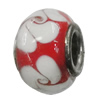 Handmade European Style Lampwork Beads With Platinum Color Copper Core, 10x15mm Hole:5mm, Sold by PC
