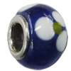 Handmade European Style Lampwork Beads With Platinum Color Copper Core, 10x15mm Hole:5mm, Sold by PC