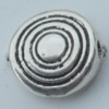 Bead Zinc Alloy Jewelry Findings Lead-free, Flat Round 8x8mm, Hole:1.5mm, Sold by Bag