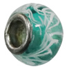 Handmade European Style Lampwork Beads With Platinum Color Copper Core, 10x15mm Hole:5mm, Sold by PC