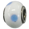 Handmade European Style Lampwork Beads With Platinum Color Copper Core, 10x15mm Hole:5mm, Sold by PC