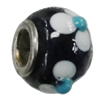 Handmade European Style Lampwork Beads With Platinum Color Copper Core, About 10x15mm Hole:5mm, Sold by PC