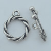 Clasp Zinc Alloy Jewelry Findings Lead-free, Loop:19x15mm,Bar:21x6mm, Hole:2mm, Sold by Bag