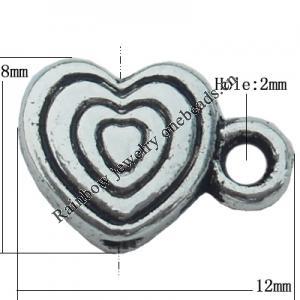 Connector Zinc Alloy Jewelry Findings Lead-free, 8x12mm Hole:1mm,2mm, Sold by Bag