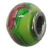 Handmade European Style Lampwork Beads With Platinum Color Copper Core, 10x15mm Hole:5mm, Sold by PC