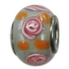 Handmade European Style Lampwork Beads With Platinum Color Copper Core, 10x15mm Hole:5mm, Sold by PC