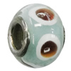 Handmade European Style Lampwork Beads With Platinum Color Copper Core, 10x15mm Hole:5mm, Sold by PC