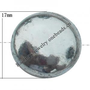 Bead Zinc Alloy Jewelry Findings Lead-free, Flat Round 17x17x10mm, Hole:2mm, Sold by Bag