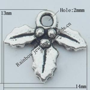 Pendant Zinc Alloy Jewelry Findings Lead-free, 14x13mm Hole:2mm, Sold by Bag