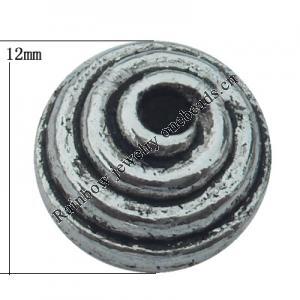 Bead Zinc Alloy Jewelry Findings Lead-free, 12x12mm, Hole:2mm, Sold by Bag