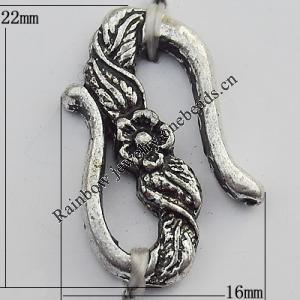 Clasp Zinc Alloy Jewelry Findings Lead-free, 16x22mm, Sold by Bag