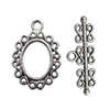 Clasp Zinc Alloy Jewelry Findings Lead-free, Loop:19x27mm, Bar:32x8mm Big Hole:3mm Small Hole:2mm, Sold by Bag
