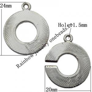 Clasp Zinc Alloy Jewelry Findings Lead-free, 20x24mm Hole:1.5mm, Sold by Bag