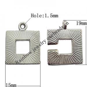 Clasp Zinc Alloy Jewelry Findings Lead-free, 15x19mm Hole:1.5mm, Sold by Bag