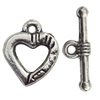 Clasp Zinc Alloy Jewelry Findings Lead-free, Loop:13x15mm, Bar:20x3mm Big Hole:2mm Small Hole:1mm, Sold by Bag