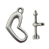 Clasp Zinc Alloy Jewelry Findings Lead-free, Loop:14x22mm, Bar:18x5mm Big Hole:3mm Small Hole:2mm, Sold by Bag